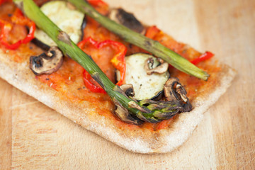 Slice of home made healthy pizza