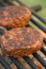 food meat - burgers on bbq barbecue grill