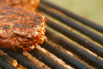food meat - burgers on bbq barbecue grill