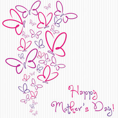 Happy Mother's Day butterfly card in vector format.