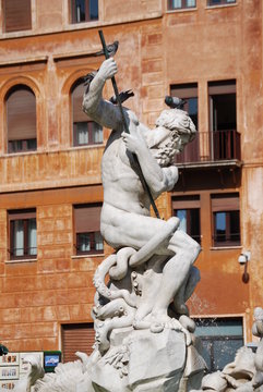 Neptune Fountain in Rome, Italy