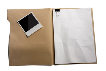 File folder with blank label for text
