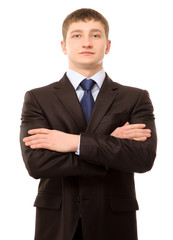 A portrait of a businessman standing