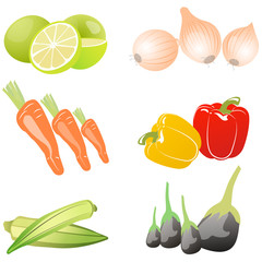 Vegetable vector set