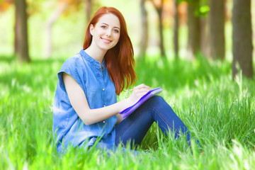 redhead smiling woman