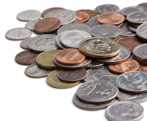 Coins, isolated on white background.