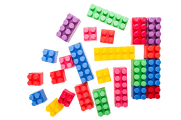 building blocks forming a square on a white background