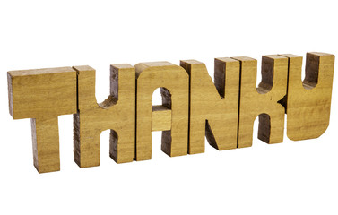 Thank you in letterpress word style