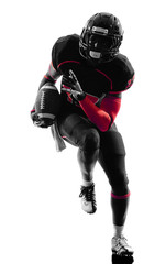 american football player runner running  silhouette