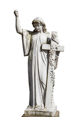 Fototapeta na wymiar statue of the angel Isolated on white