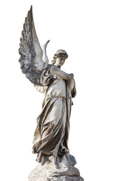 statue of the angel Isolated on white