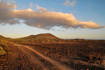 Stony Road at Volcanic Desert