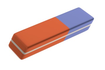 realistic 3d render of stationery tool - eraser