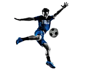 Foto op Canvas italian soccer players man silhouettes © snaptitude