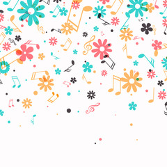 Vector Illustration of an Abstract Background with Music Notes