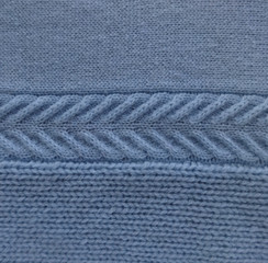 cashmere wool light blue with knitted pattern pigtail