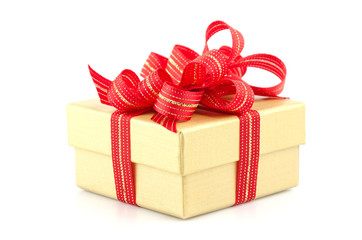 Gift box isolated white background