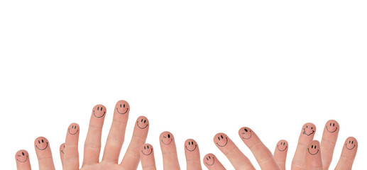 Happy group of finger faces