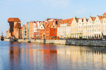 Fototapeta premium Medieval old town embankment, Gdansk