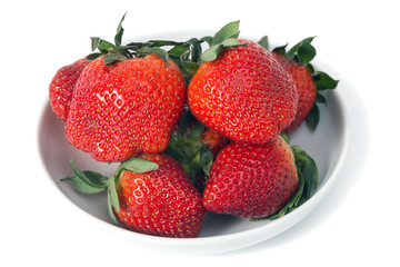Strawberries on white