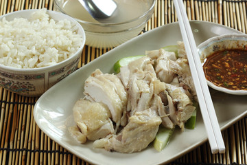steam chicken on the plate