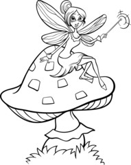 elf fairy fantasy cartoon coloring page