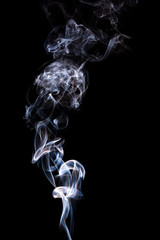 Abstract incense smoke isolated