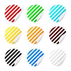 sticker circle color vector