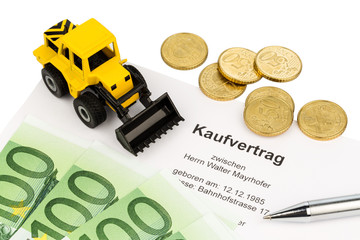 Kaufvertrag für neuen Bagger