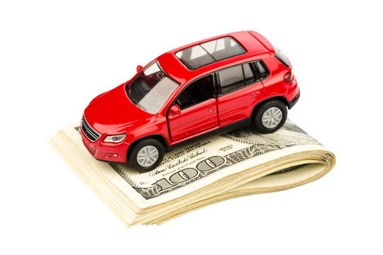 Auto auf Dollar Geldscheinen