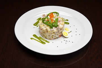 The menu - photo - vegetable salad with rukolloy