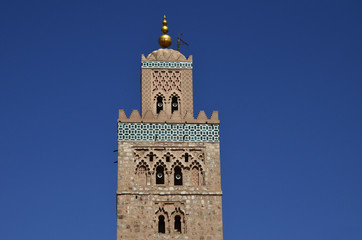 Fototapeta na wymiar Minarett der Koutoubia-Moschee in Marrakech, Marokko