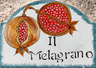 ceramic traditional decorations with pomegranate