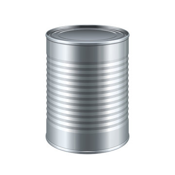 Tincan Ribbed Metal Tin Can, Canned Food