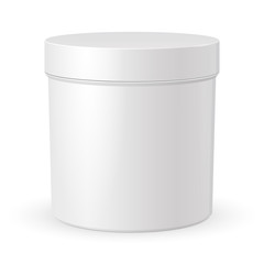 Cosmetic Cream, Gel Or Powder, Light Gray, White, Jar Can