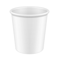 White Disposable Paper Cup. Container For Coffee, Java, Tea