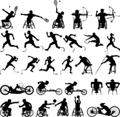 Silhouette of disabled athletes