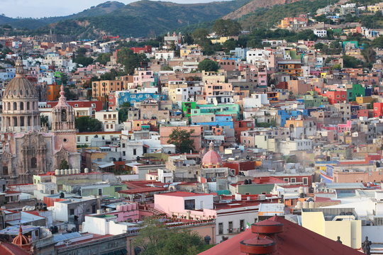 Colorful view of the city  Guanajuato, Mexico.