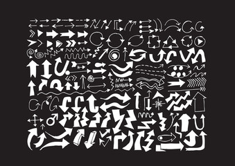 Hand drawn sketch arrow collection
