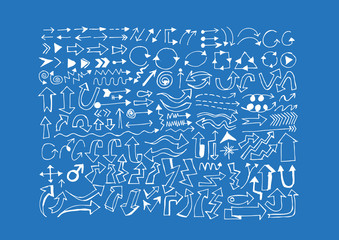 Hand drawn sketch arrow collection