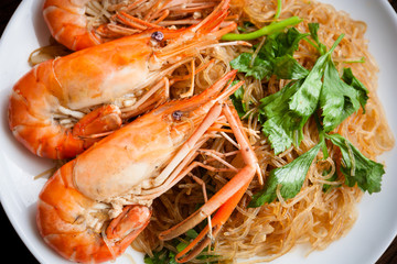 Shrimp vermicelli. Thai food