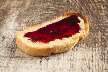 Toast with butter and jam