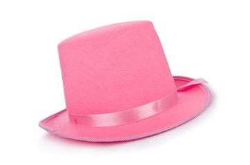 Pink topper hat isolated on the white