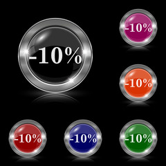 10 percent discount icon