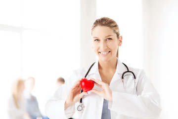 female doctor with heart