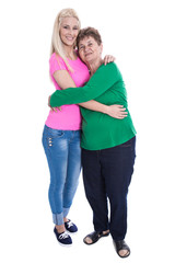 Verliebte Gro&szlig;mutter isoliert mit Enkelkind