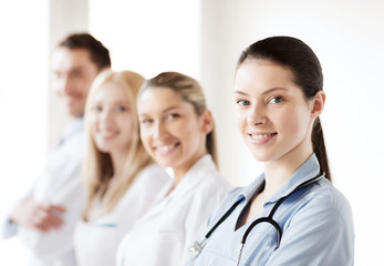 young team or group of doctors