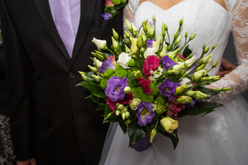 Bride and groom bouquet