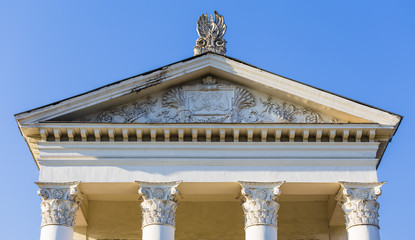 Naklejka premium Portico of the Soviet-era building