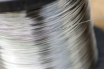 stainless steel wire coil - obrazy, fototapety, plakaty
